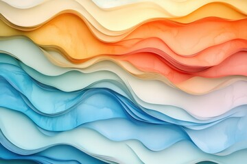 Creative abstract background with watercolor wave patterns in pastel tones