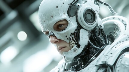 Fototapeta premium Unique Robot and Terracotta Warrior Hybrid Sculpture