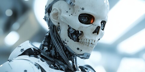 Fototapeta premium Unique Robot and Terracotta Warrior Hybrid Sculpture