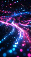 Obraz premium Futuristic LED display with vibrant neon lights