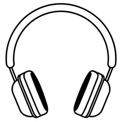 Headphones Line Art Vector Design