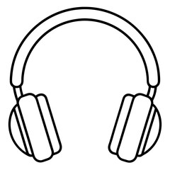Headphones Line Art Vector Design