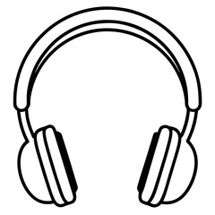 Headphones Line Art Vector Design