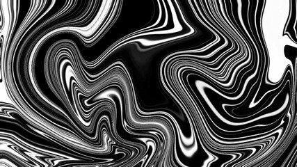Abstract black and white fluid art swirls effect liquid marble vector illustration. Smooth elegant black satin texture. Luxurious marble background design. Abstract Monochrome Fluid Marble Pattern.