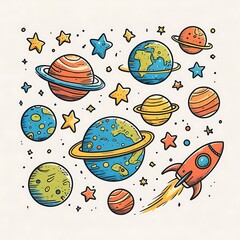 Images of floral, geometric and doodle elements