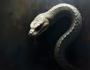 Fototapeta premium a white snake create with ai