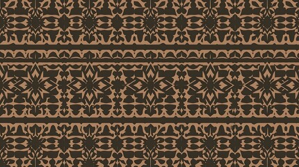 Brown and Black Geometric Textile Pattern 