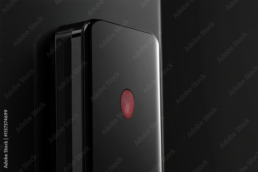Poster biometric lock features advanced fingerprint sensor technology for secure access