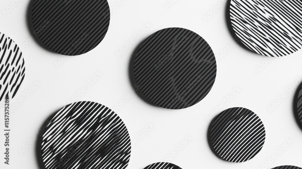 Poster abstract minimalist design featuring black circles and lines on a light background for modern artwor
