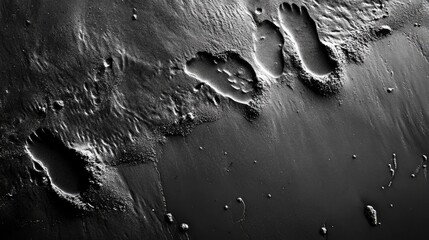 Black and White Texture of Human Footprints Imprinted on Wet Sand Background Abstract Natural Pattern Design