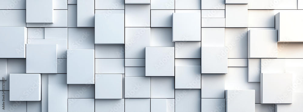 Aufkleber abstract geometric background with a 3d effect, featuring overlapping white cubes in a modern, minim