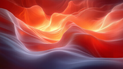 Obraz premium Antelope Canyon's sandstone curves,: Waves of vibrant, swirling light in fiery hues of red and orange create an ethereal, almost otherworldly landscape.