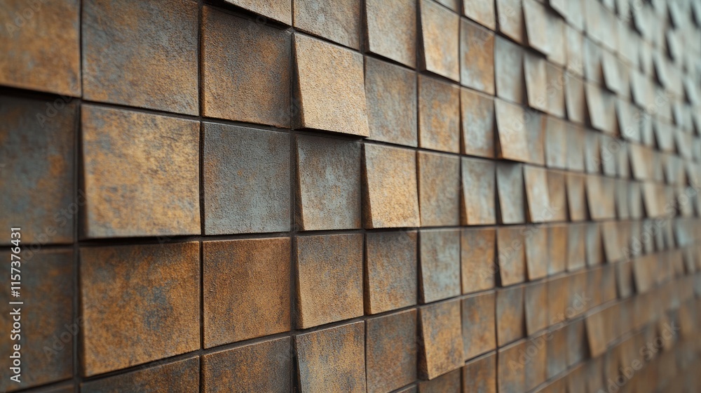 Poster textured tile cladding on a minimalist building exterior showcasing modern architectural design and 