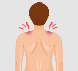 Fototapeta premium illustration of a man with shoulder pain