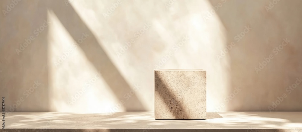 Aufkleber minimalistic stone pedestal against a softly lit backdrop creating an elegant space for text or prod