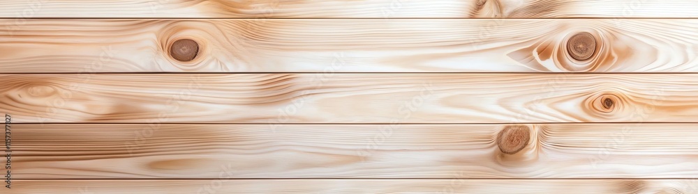 Poster wooden planks with natural grain pattern and knots, offering a rustic background texture suitable fo