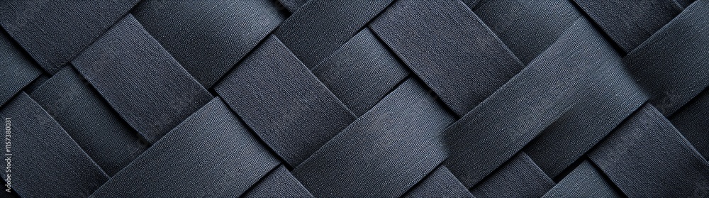 Poster a detailed close-up of a dark woven texture, showcasing the intricate pattern and depth of the mater