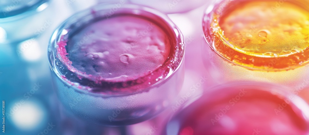 Poster high quality chromogenic staining for enhanced microscopy imaging with space for text in laboratory 