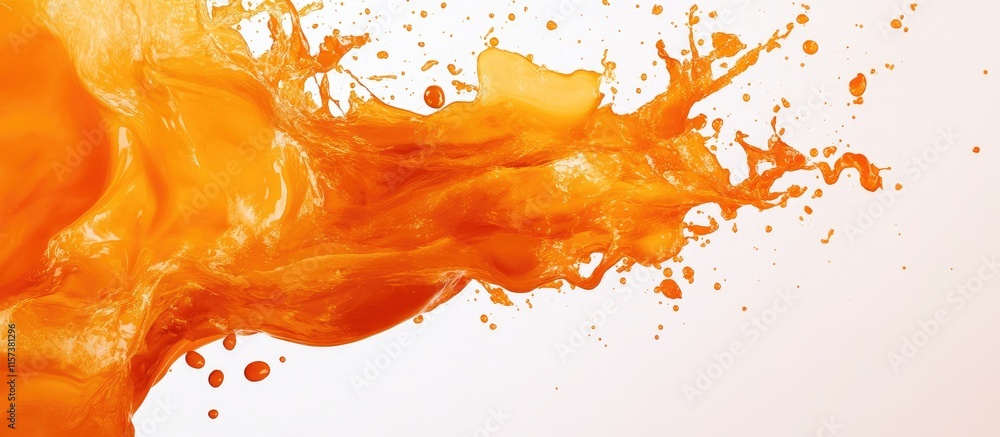 Aufkleber dynamic orange liquid splash with ample empty space for creative text overlay and advertising design