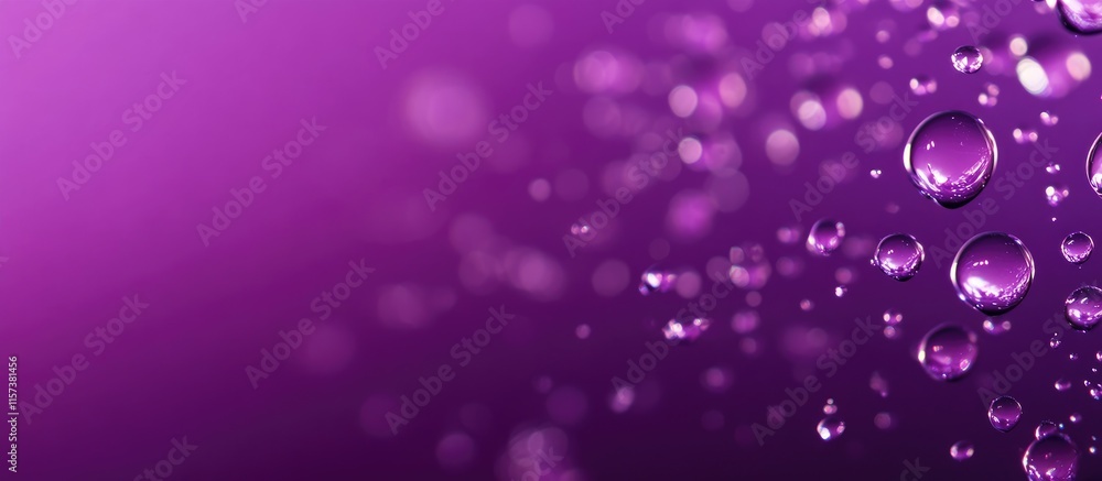 Poster vibrant purple background with high-speed droplets splashing creating a dynamic visual effect ideal 