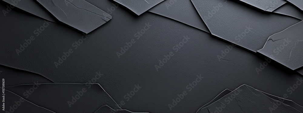 Poster modern dark abstract background with overlapping geometric shapes. minimalist design ideal for tech-