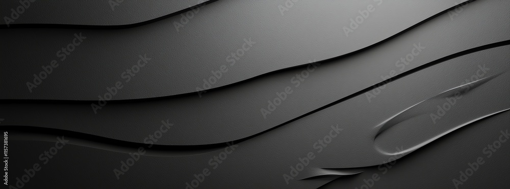 Poster abstract 3d black wavy lines create a modern and dynamic design ideal for backgrounds, presentations