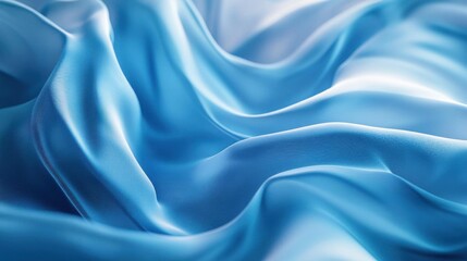 Obraz premium abstract blue background with smooth wavy silk or satin texture.