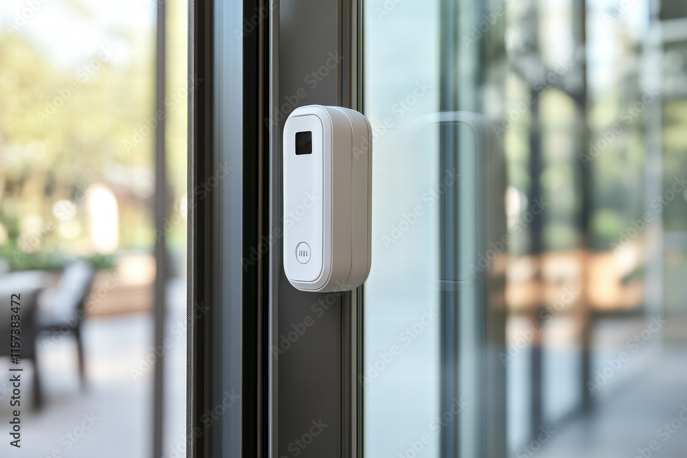 Poster Smart door sensor detects openings for improved home security and convenience