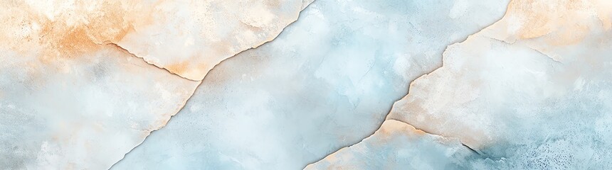 Naklejka premium Abstract watercolor texture with soft blue and orange hues, resembling natural stone patterns. Ideal background for creative designs and digital art projects.