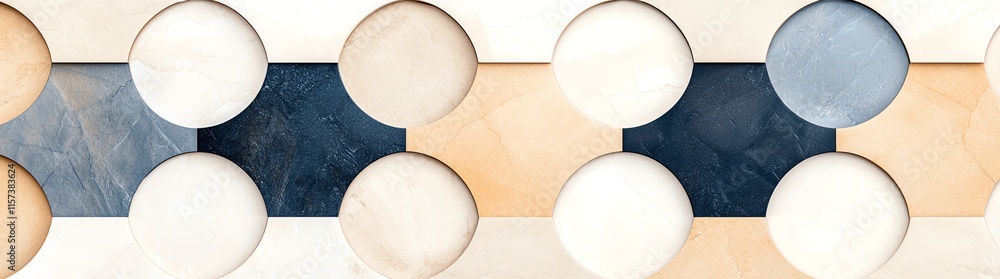 Aufkleber abstract geometric pattern with circles and rectangles in neutral tones. ideal for modern design pro