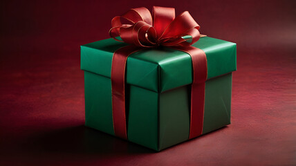 Obraz premium red gift box with ribbon