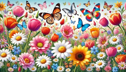 Obraz premium flower garden background 