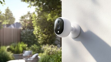 Wireless Security Camera Mounted Outdoors for Enhanced Surveillance and Home Protection
