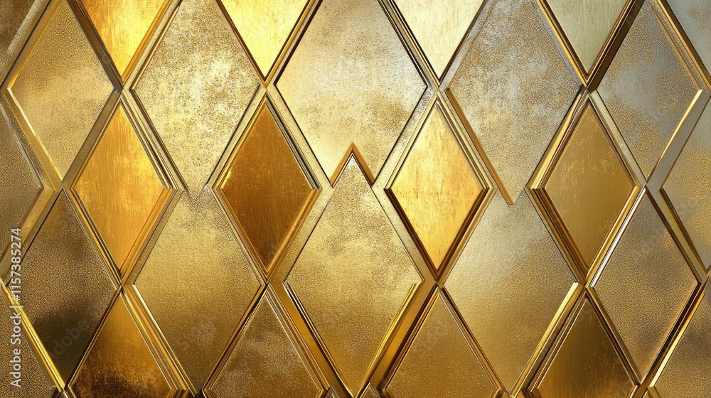 Poster elegant golden diamond pattern with textured background for luxurious and artistic graphic design pr