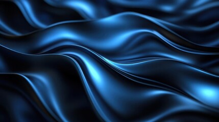 Obraz premium Closeup of rippled blue satin cloth. 3d render