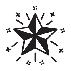 Star and Confetti Solid Black