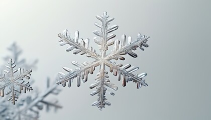 Intricate Snowflakes on a Soft Background Freezing Winter Beauty and Serenity for Your Project