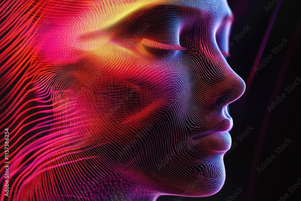 Poster exploring the depth of artificial intelligence through digital human-like form
