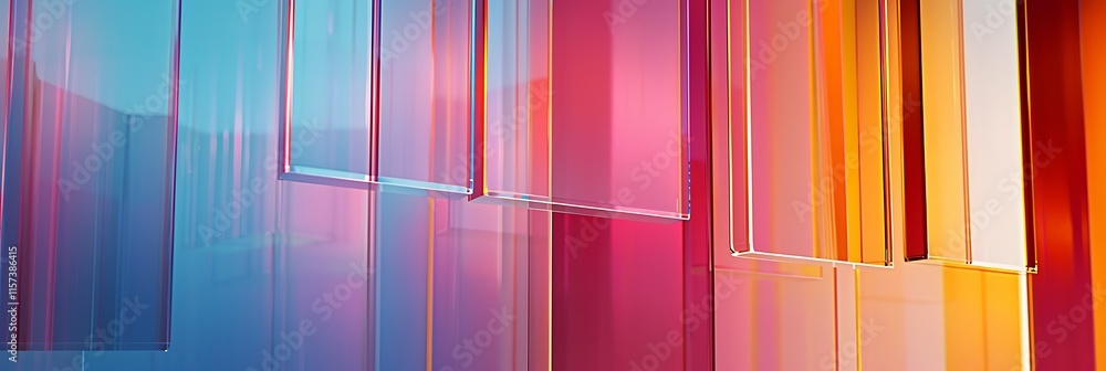 Aufkleber abstract background featuring vibrant vertical stripes in a spectrum of colors from cool blues to wa