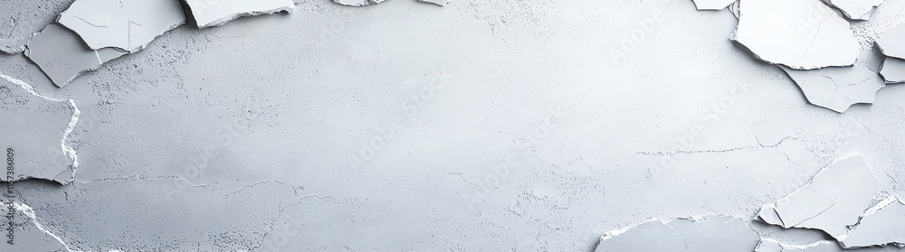 Aufkleber an abstract background with peeling white paint and cracked texture, revealing a distressed surface.