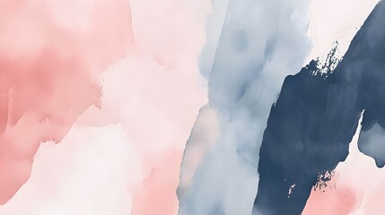 Obraz premium Abstract Pink Blue and Gray Watercolor Wash Painting