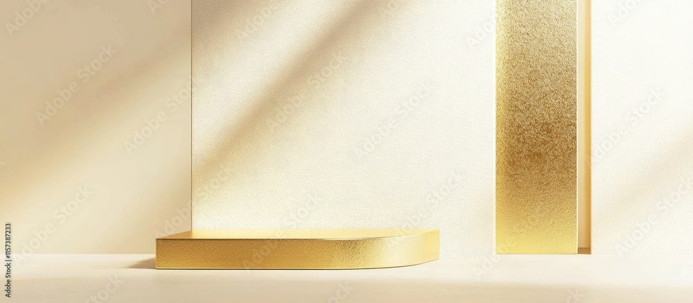 Poster minimalistic gold bar design with spacious background for text showcasing elegance and luxury in mod