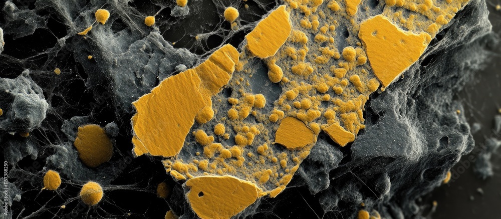 Poster nanoparticles of acari under microscope highlighting texture and detail with space for informative t