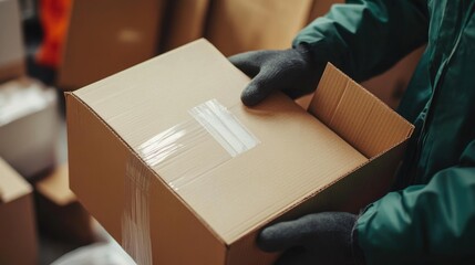 Efficient delivery services with opened cardboard box showcasing timely shipping in domestic and global logistics solutions