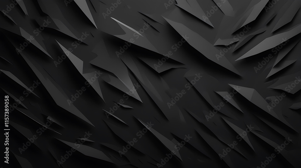Aufkleber abstract dark black geometric background with angular shapes