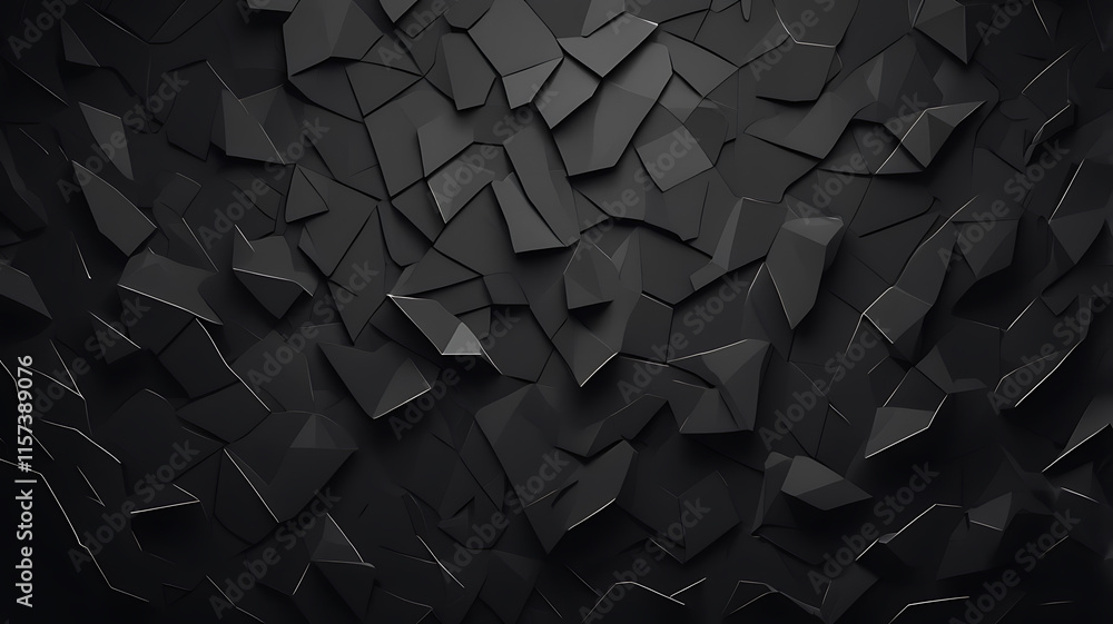 Aufkleber abstract dark black geometric background with angular shapes