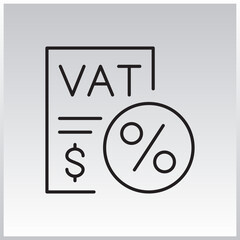 Taxes outLine icon. Editable stroke. Vector illustration