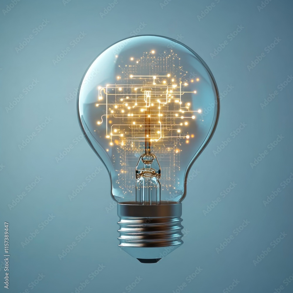 Poster illuminated lightbulb with internal circuitry. (1)