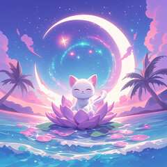 Obraz premium Yoga Cat Logo