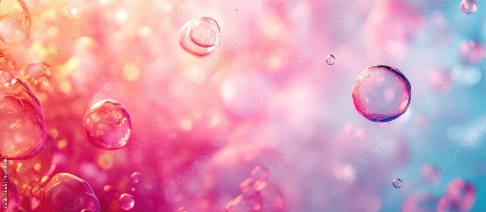 Poster abstract colorful background with bubbles and soft focus ideal for scientific or artistic illustrati